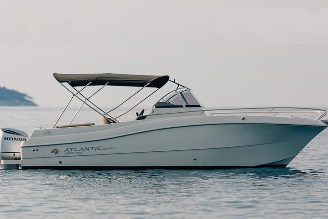 4h trip from Dubrovnik to the Elafiti islands with Atlantic 750 - Drinks, Speakers, and the Fun Factor on a Private Boat