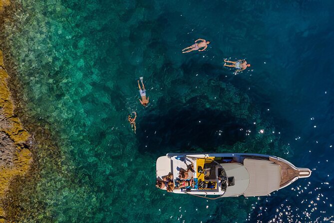 Blue Cave, Green Cave & Lopud Beach small group Speed boat Tour - Drinks, snorkeling setup, and the onboard rhythm