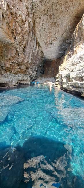 Blue Cave-Green caves-Lopud Sandy beach - tour with drink - Blue Cave on Koločep, Sunlight Plus a Real Underwater Moment