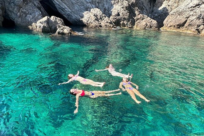 Blue & Green cave,Šunj beach - with drinks small group speedboat - Lopud’s Šunj Beach: sandy time, shallow water, and bar breaks