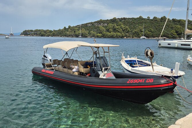 Boat Tour to Mljet National Park & 3 Islands - Saplunara and the short beach moment: Blace area facts, then back on the move