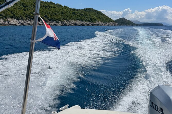 Dubrovnik Elaphiti Blue cave best offer private speedboat tour - Back near Old Town and Lokrum: sunset, lights in the sea, and photos