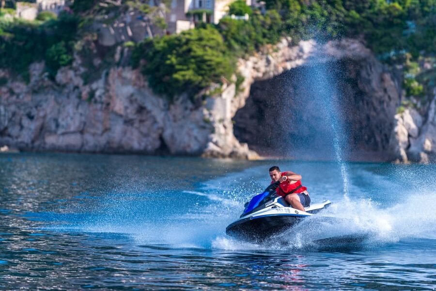 Dubrovnik: Jet Ski Rental - Dubrovnik Old Town walls from the sea: towers and forts up close
