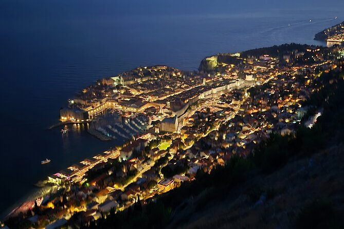 Dubrovnik Night Tour: Lights, Legends & Stunning Views - Stop 5: Mount Srđ Top Finale With Dubrovnik and the Elaphiti Islands Lit Up