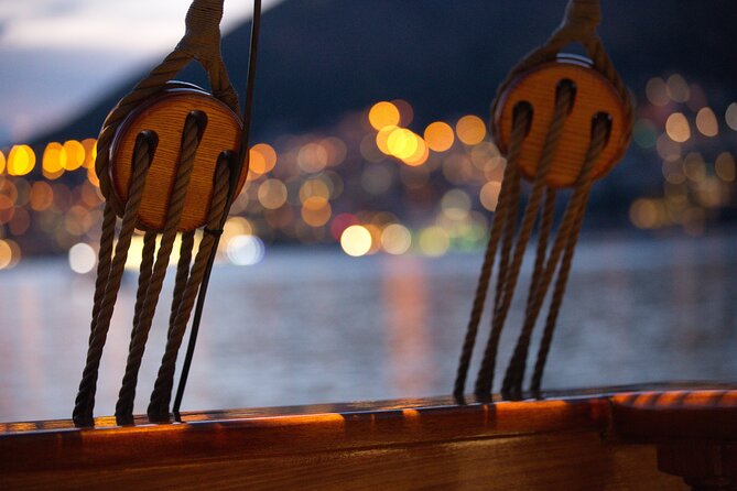 Dubrovnik Panoramic Night Cruise with Karaka - Dubrovnik Bridge (built 2004) lights up, and the Ombla meets the sea