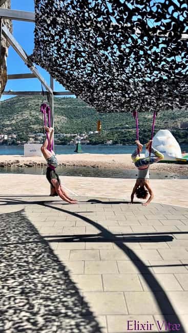 Dubrovnik: Private Aerial Fitness Class on the Beach - Getting there: the beach bar by the lone rock at Copacabana