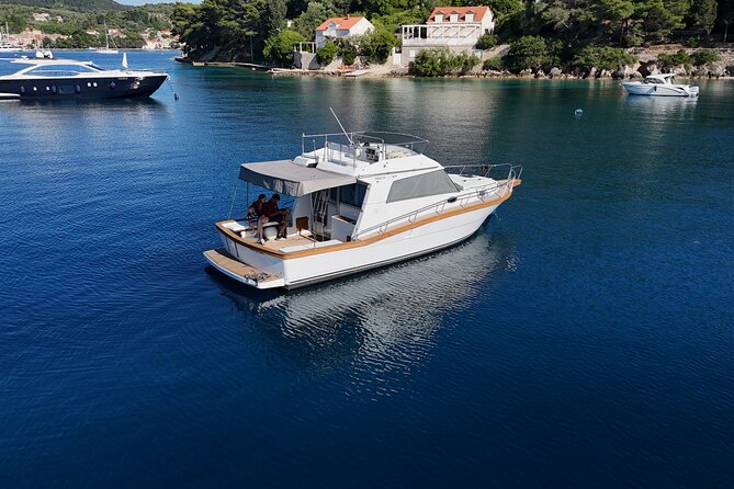 Explore Elaphiti islands by Private trip with Ferretti mini yacht - Private by default: how up to 12 people changes your day