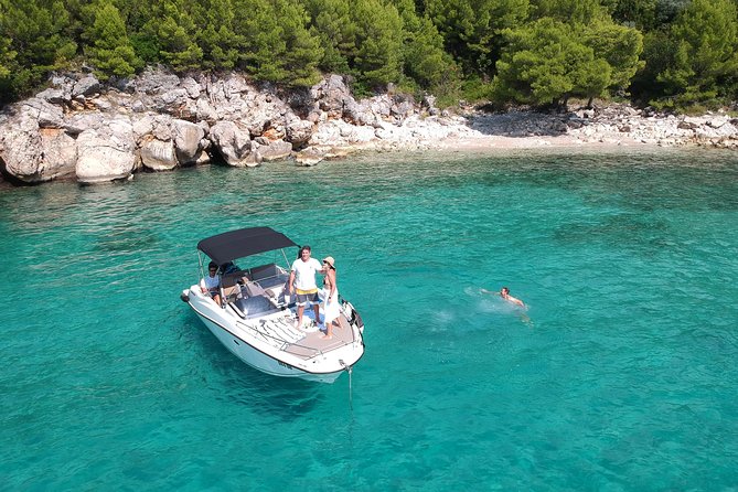 Full day Private Boat Tour to Elaphite Islands and South Mljet - A Private Quicksilver 675 for Up to Six, with Drinks and Real Time to Swim