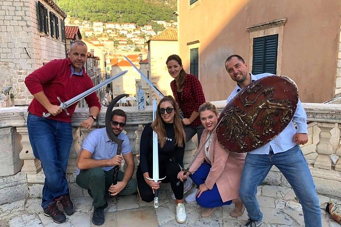 Game of Thrones Extended Tour with Swords and Props - Starting at the Aphrodite and Pan Statue, then finding your banner