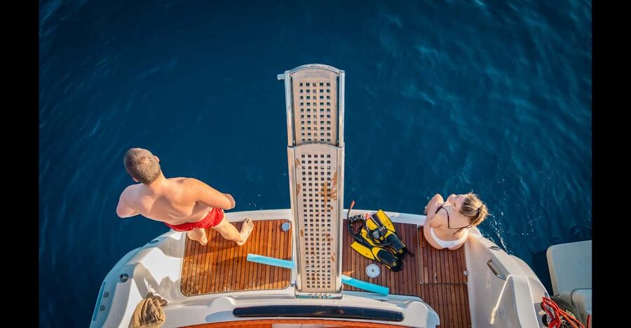 Luxury yacht: Sunset Blue Cave & Panoramic Tour w Wine - Koločep Island: Blue Cave plus Three Green Caves swim time