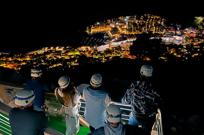 Night Zipline Experience in Dubrovnik - Flying two lines over Old Town lights and the Adriatic