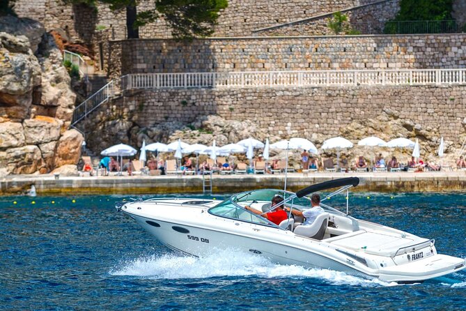 Private Boat Tours Dubrovnik Beach stops and Blue Cave tour - Coral Beach option and the sea sports add-ons