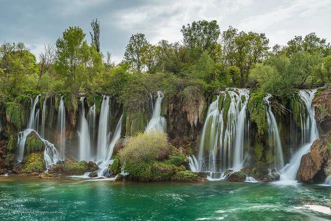 PRIVATE TOUR to Kravice Waterfalls, Mostar and Počitelj old town - Mostar old bridge area: Stari Most rebuilt, still the center of town