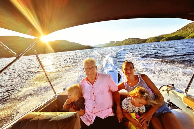 Rent a luxury speed boat for great fun on this Elaphiti Islands tour - On-board perks: drinks, shade, sundeck, and real snorkel gear