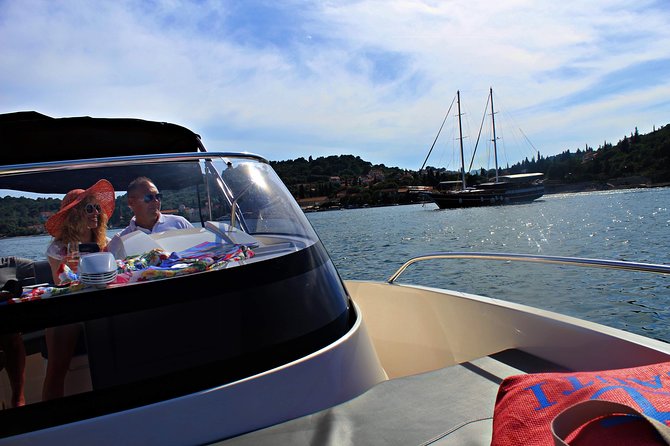 Rent a speed boat and explore beaches and coves of Elaphiti Islands - Lopud: sandy Šunj, historic gardens, and Temple of Sun colors
