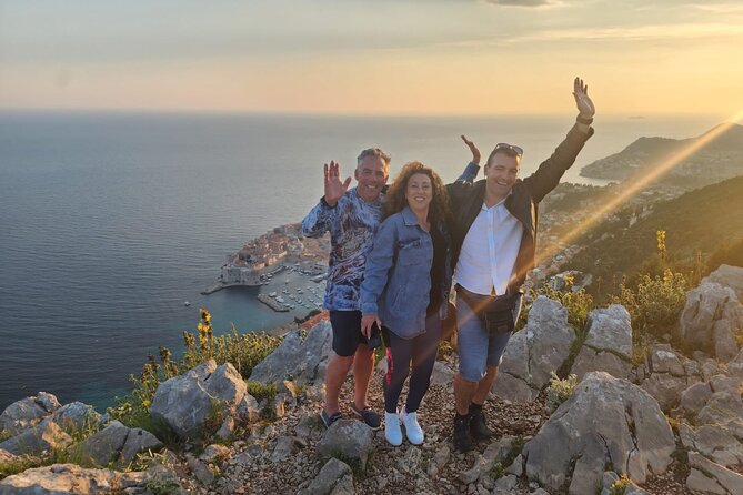 Sunset and Wine / Dubrovnik Sunset Tour and Premium Wine Tasting - Mount Srđ at sunset: Elafiti islands and distant mountains
